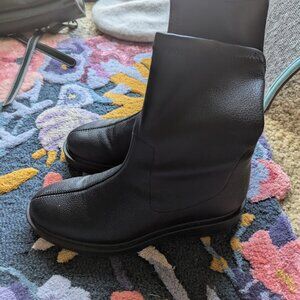 Intentionally Blank Ida Vegan Leather Slouchy Boot in Black
